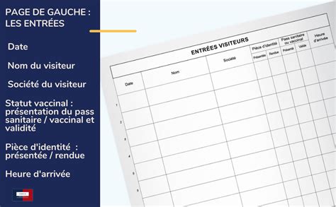 Amazon Fr Registre Des Visiteurs Journal Des Entr Es Sorties Avec