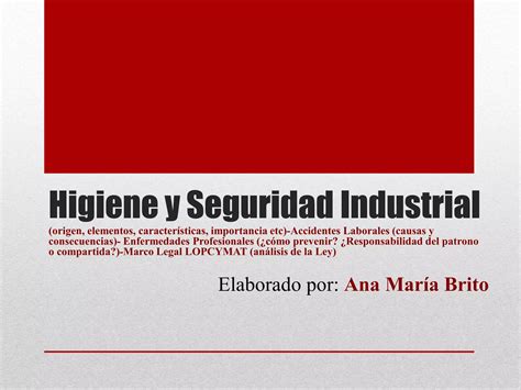 Higiene Y Seguridad Industrial Ppt