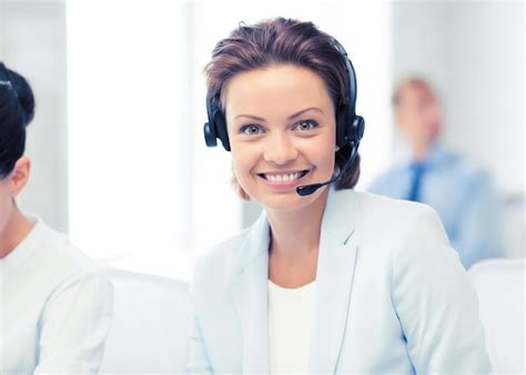 Premium Photo Picture Of Friendly Female Helpline Operator With