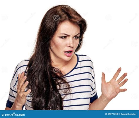 Shocked Angry Woman Stock Image Image Of Hands Crazy 95277739