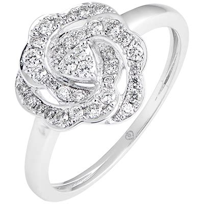 Bague de fiançailles Eclosion Nina or blanc 18 carats et diamants