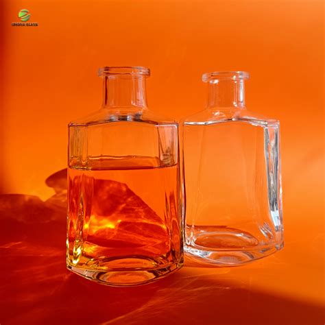 Jingna Glass Bottle Suppliers Recycled Custom 500ml 750ml Clear Cube