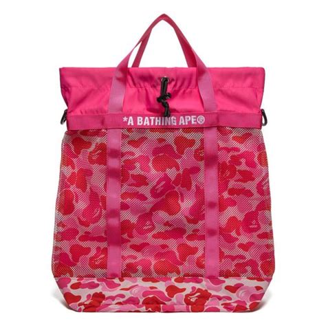 A Bathing Ape Abc Camo Mesh Tote Bag Pink 001baj301004mpnk Solesense