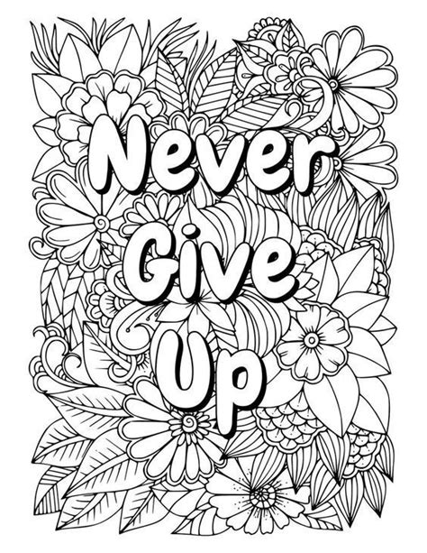 Modern Aesthetic Coloring Pages Printable Adult Coloring Pages Quote