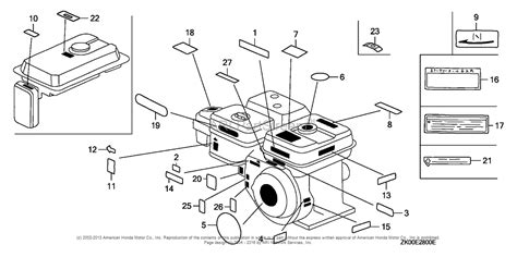 Honda Engines GX200 HX2 A ENGINE JPN VIN GCAE 1900001 TO GCAE