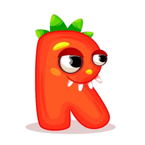 Premium Vector | R cute monster english alphabet with funny monsters ...