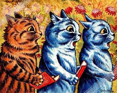 Louis Wain Print Cats Singing Louis Wain Cat Poster Uk Etsy