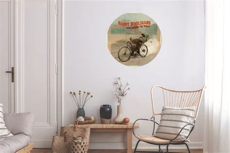 Wallcircle Muurstickers Behangcirkel Mancave Motor Wielen