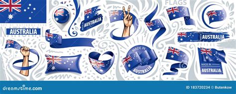 Vector Set of the National Flag of Australia in Various Creative ...