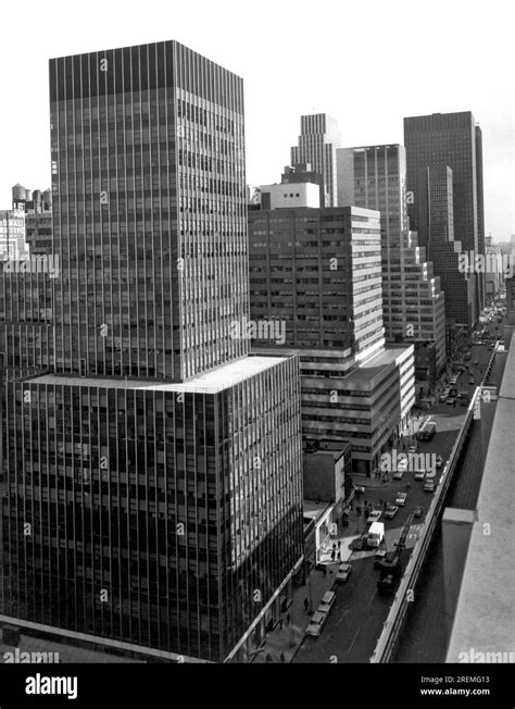 New York, New York: c. 1960. A street scene viewed from above in New ...