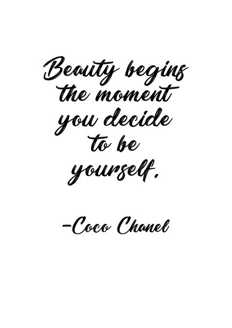 Coco Chanel Quote Beauty Begins the Moment You Decide to Be - Etsy UK | Chanel quotes, Coco ...