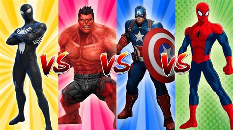 Superheroes Color Dance Challenge Venom Spider Man Vs Red Hulk Vs