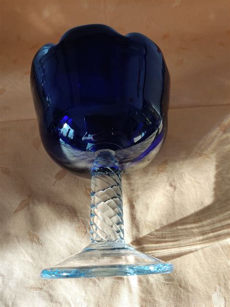 Schöne Blaue Glasschale Mit Fuß Ebay