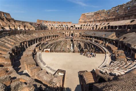 Tourists Visiting Inside Part of Colosseum in City of Rome, Italy ...