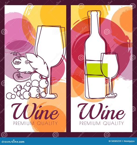 Vector a Ilustração Da Garrafa De Vinho Do Vidro Do Ramo Da Uva E Do