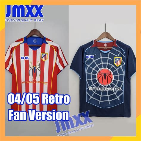 JMXX Top Quality 04 05 Retro Atlético Madrid Jersey Homem Aranha Home