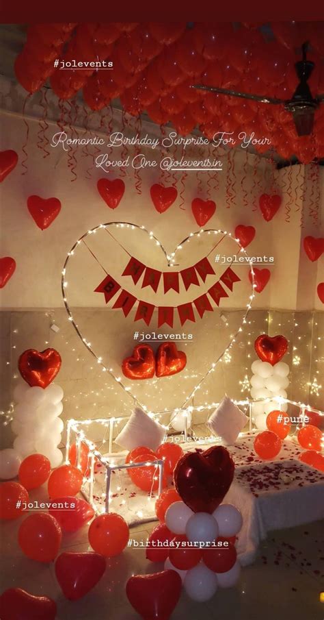 Romantic Birthday Surprise Room Decoration On Wife's Birthday at Home ...