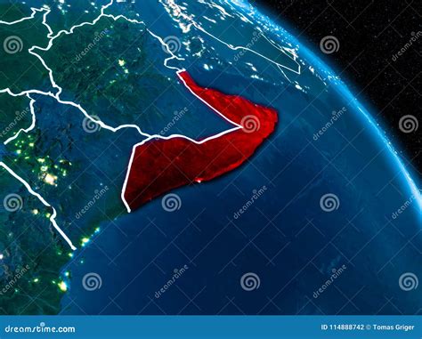 Satellite View Of Somalia At Night Stock Illustration Illustration Of