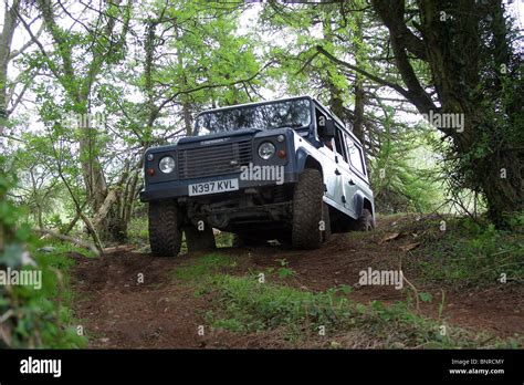 Land Rover 110 Defender driving off road Stock Photo - Alamy