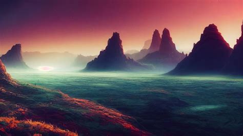 Premium Photo | Fantasy landscape surrealism digital art style ...