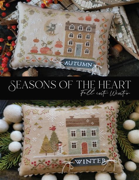 Counted Cross Stitch Pattern Seasons Of The Heart Seasonal Decor