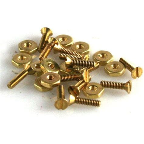 0 80 X 1 4 Mini Brass Flat Head Screw And Nut 20 Sets Etsy Flat Head Metal Projects Screws