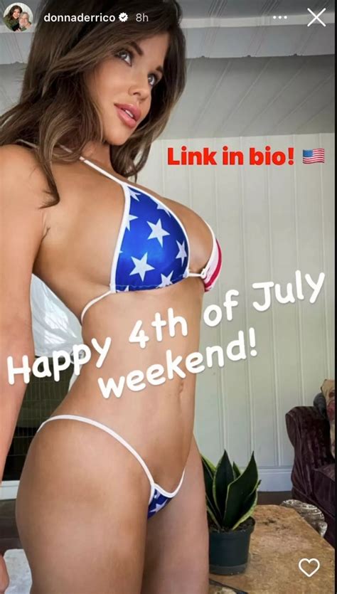 Donna D'Errico's bikini struggles to hold in curves as she celebrates