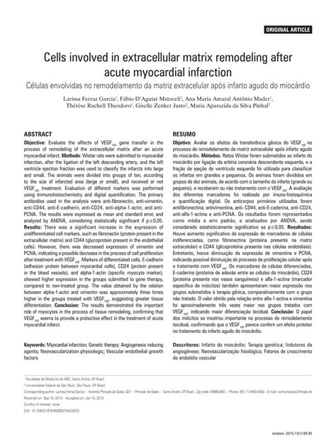 Pdf Cells Involved In Extracellular Matrix Remodeling After Acute