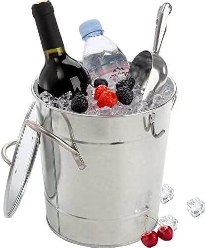 Luckygoobo Mini Ice Bucket Portable Double Wall Ice Bucket With Tongstainless Steel