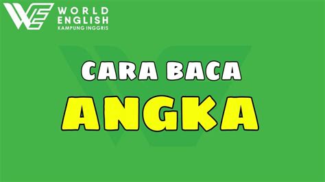 BELAJAR BAHASA INGGRIS ANGKA