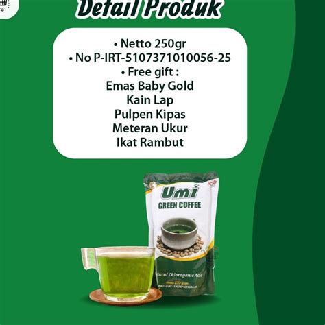 Jual Segera Order Umi Green Coffee Original Pelangsing Kopi Penurun