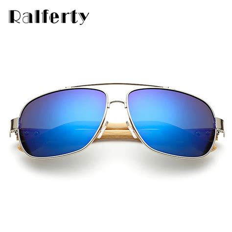 Buy Online Ralferty Unisex Square Bamboo Wood Sunglasses Men Women