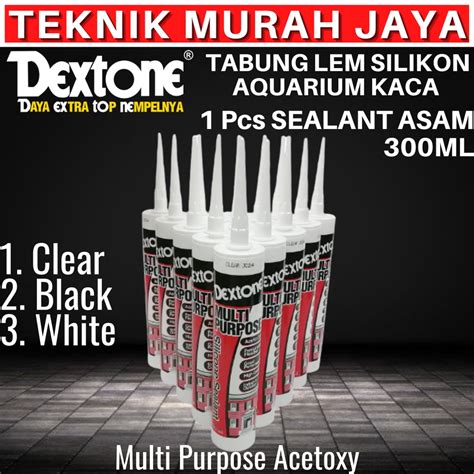 Jual DEXTONE Silicone Tabung Lem Silikon Aquarium Kaca Sealant ASAM