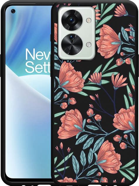 Cazy Hoesje Zwart Geschikt Voor OnePlus Nord 2T Poppy Roses Bol