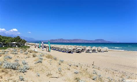 Episkopi Beach Mountains In The Background Crete Beaches