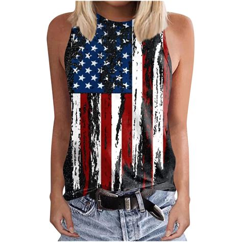 Hvyesh Womens American Flag Star Tank Tops Cute July Th Independence