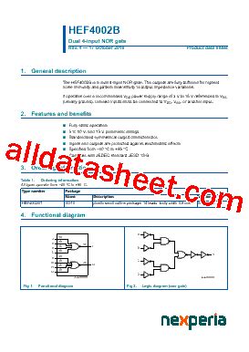 Hef B Datasheet Pdf Nexperia B V All Rights Reserved