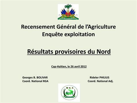 Ppt Recensement G N Ral De Lagriculture Powerpoint Presentation Id