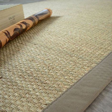 Tapis Jonc De Mer Kalapa Fin Panama Ganse Coton Taupe X Cm