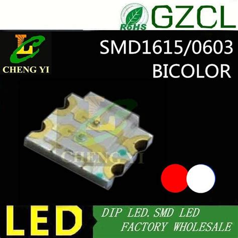 RED White 1615 Bicolor Smd Led 0603 Surface Mounted Led Diode R2 0 2 2V