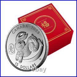 2023 Canada $15 Dollars LUNAR YEAR THE RABBIT 1 Oz Pure Silver Coin ...