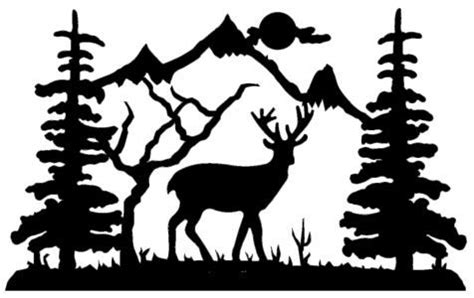 tree and deer silhouette | Moose wall art, Deer wall art, Silhouette art