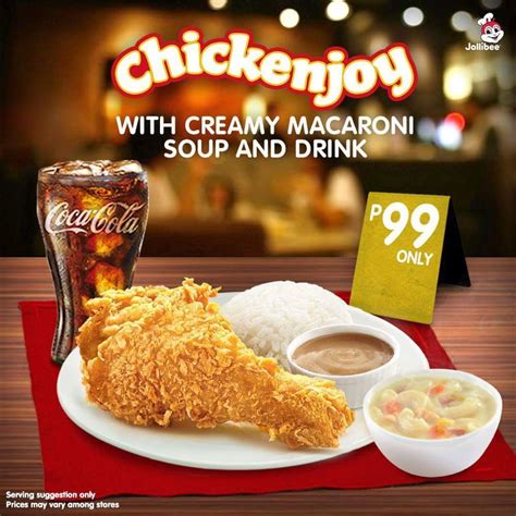 Calam O Have A Chickenjoy With Creamy Macaroni Soup Drink For Only