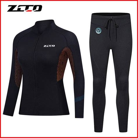 Ready Stock Zcco 1 5mm Wetsuit Womens Split Warm Sunscreen Front Ykk