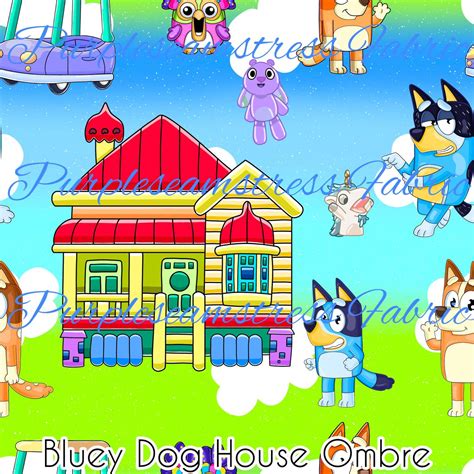 Bluey Dog House Ombre – Purpleseamstress Fabric