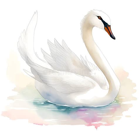 Cisne En Estilo De Dibujos Animados Lindo Cisne De Dibujos Animados