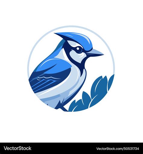 Blue Tit Bird Logo Template Royalty Free Vector Image