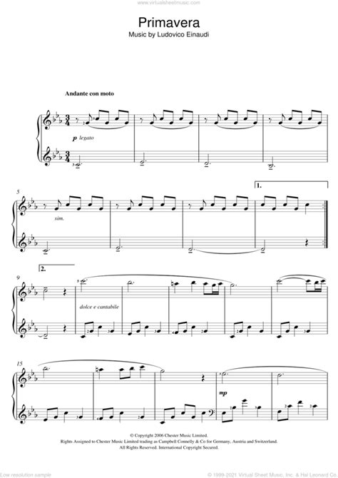 Primavera Sheet Music For Voice And Piano PDF Interactive