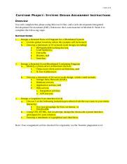 Capstone Project Systems Design Assignment Instructions Docx CSIS 474