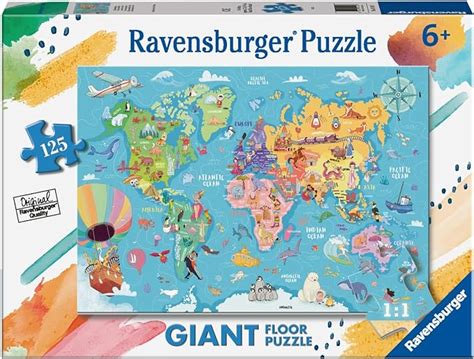 Ravensburger Puzzle Giant Mappa Del Mondo Mediatoys